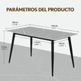 thumbnail image 2 of Mesa de Comedor Escritorio Oficina Moderna de Piedra Sinterizada Gris 140x80 cm Estilo Elegante Interior Exterior, 2 of 10