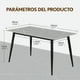 thumbnail image 2 of Mesa de Comedor Escritorio Oficina Moderna de Piedra Sinterizada Gris 140x80 cm Estilo Elegante Interior Exterior, 2 of 10