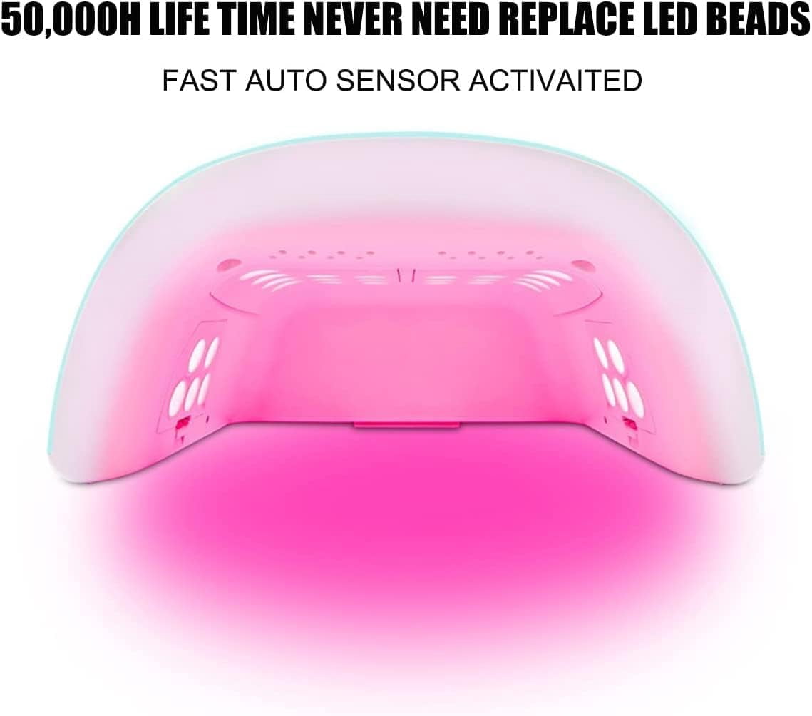 Gel UV Nail Lamp, 48W UV LED Nail Dryer Light for Gel Nails Polish Manicure Professional Salon Curing Lamp with Timer Setting Sensor