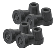 Sky Med 1/2" Shaft Small Base Quad Cane Replacement Rubber Tip Black 8 Counts