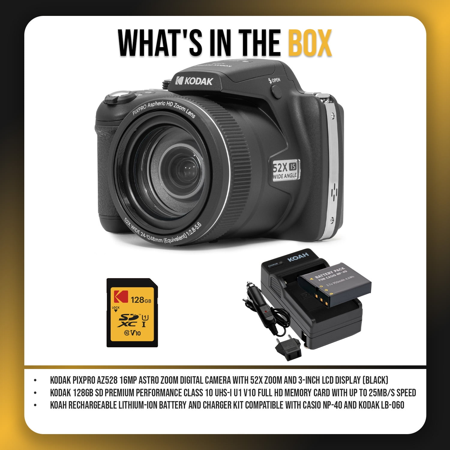 Kodak PIXPRO AZ528 16MP Astro Zoom Digital Camera with 52x Optical