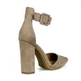 thumbnail image 3 of Mac-01 Womens Pointed Toe Block Heel Pump in Taupe, 3 of 4