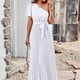 thumbnail image 5 of Vestidos de playa para mujer Vestidos casuales con cuello de un hombro para cóctel (Blanco XL) FLhrweasw Para estrenar, 5 of 7