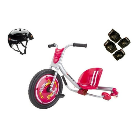 Razor Flash Rider 360 Drifting Ride-On Tricycle with Helmet, Elbow & Knee
