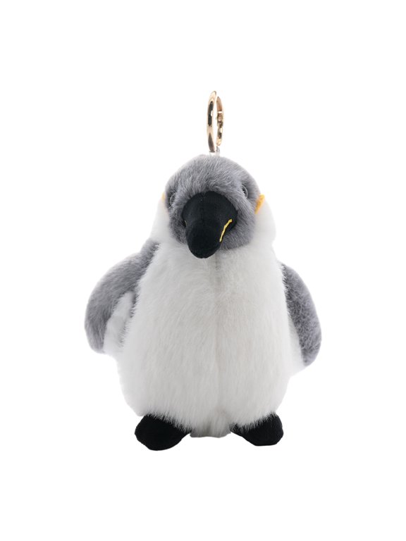 Realistic Penguin Plush Keychain with Metal Ring Soft Stuffed Animal Doll Cute Bag Accessory Stress Relief Gift for Kids Zoo Lovers