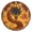 Gold, variant on Fierce Dragon with Fire Round Wall Clock Silent Analog Battery Operated Black Pointer Home Decor 9.84" Diameter