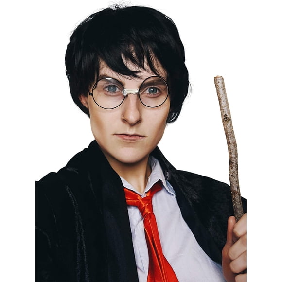 Set de gafas cortas Wig ALLAURA Harry Potter con forma de mago, color negro