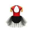 thumbnail image 2 of CHICTRY Girls Halloween Circus Costume Teens Marching Band Uniform Sequins Open Back Tutu Leotard Dress A Red 6, 2 of 7