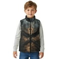 thumbnail image 4 of Xoenoiee Eagle Cross Fire Print Boys Full Zip Vest Lightweight Jacket Sleeveless Fleece Vest Plush Coat Outerwear Cute Clothes for Boys, Size 2T, 4 of 7