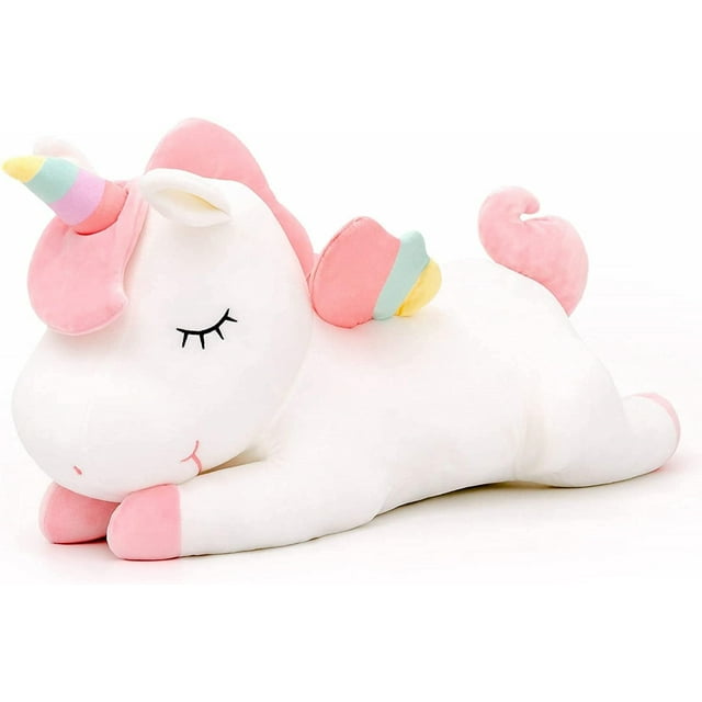 Peluche de peluche HUOGUO de unicornio con alas de arcoíris, 30 cm