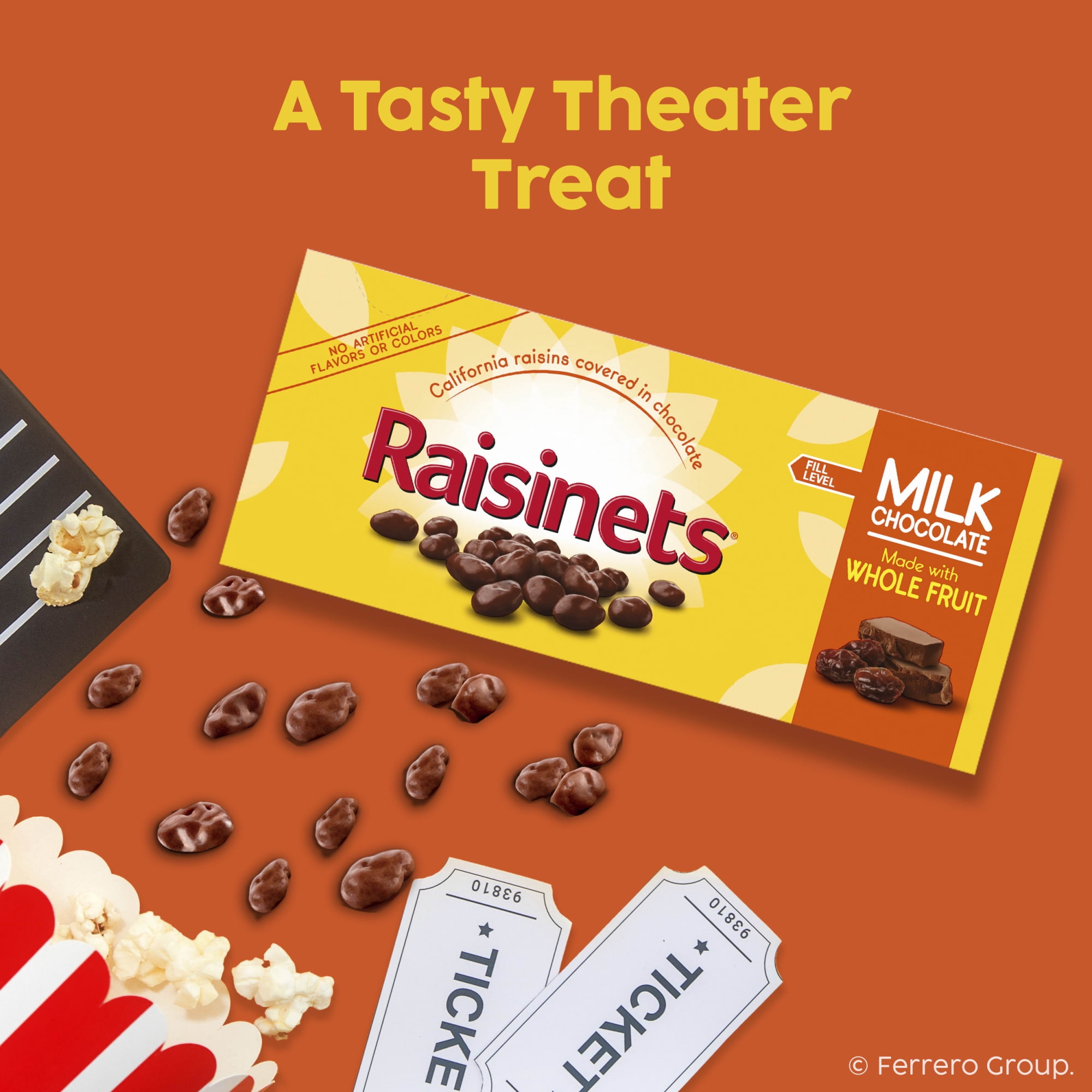 Raisinets Milk Chocolate Covered Raisins, Gluten-free California Movie Theater Candy Box, 2.8 oz