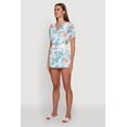 thumbnail image 3 of Womens Chiffon Floral Print V Neck Wrap Romper with Belt, 3 of 4