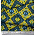 thumbnail image 3 of Soimoi Yellow Rayon Fabric Check & Geometric Print Fabric by the Yard 42 Inch Wide, 3 of 5