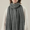 thumbnail image 1 of Jsaierl Womens Winter Thick Cable Knit Wraps Chunky Long Warm Shawls Scarf Solid Color Soft Cold Weather Scarves, 1 of 5
