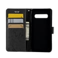 thumbnail image 4 of S10 Plus Case, Samsung Galaxy S10 Plus Case - Allytech Premium Wallet PU Leather with Fashion Embossed Flower Magnetic Clasp Card Holders Flip Cover with Hand Strap, Black, 4 of 6