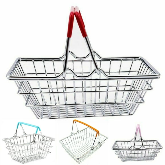 Cheers Children Miniature Metal Supermarket Shopping Basket Pretend Role Play Toy Gift
