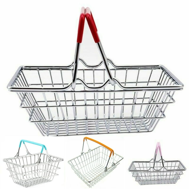 Panier d'Achats de Supermarché Miniature en Métal pour Enfants Lubelski Jouet de Jeu de Rôle Factice Cadeau