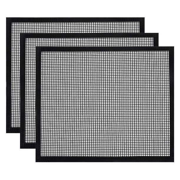 Alfombrilla reutilizable para parrilla de barbacoa, alfombrilla antiadherente para hornear para barbacoas o yogurteras, compatible funciona bien con barbacoa eléctrica, horno, gas, carbón - 3 piezas (40 * Kuyhfg Sin marca