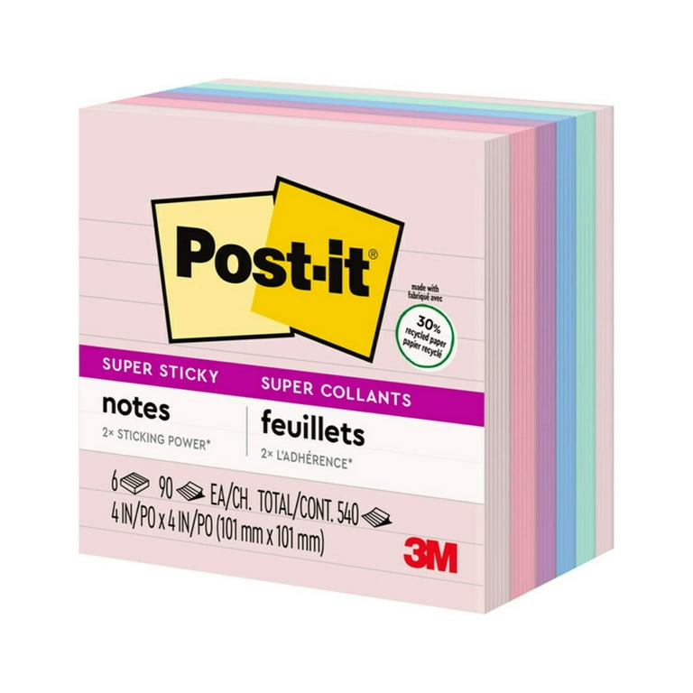 (8 Pack) Lined Sticky Notes to Do List 3 x 4 Inch, 8 Colors Self Sticky  Notes Pad Its, Bright Post Stickies Colorful Big Square Sticky Notes for