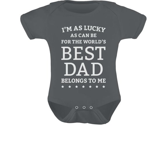 Tstars Boys Unisex Gifts for Dad Father's Day Shirts World's Best Dad Belongs to Me Father's Day Cute Cool Best Gift for Dad Baby Bodysuit