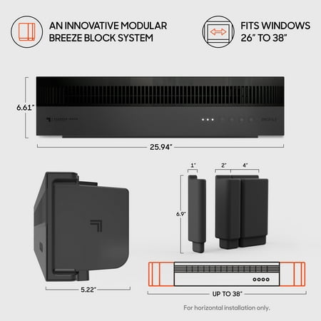 Sharper Image - PORTAL Window Fan with Reversible Exhaust - Black