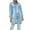 Light blue, variant on IROINNID Women's Denim Jacket Turndown Lapel Solid Color Long Sleeve Loose Casual Denim Jacket Loose Autumn Coat , Dark Blue