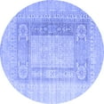 thumbnail image 1 of Ahgly Company Indoor Round Abstract Blue Contemporary Area Rugs, 8' Round, 1 of 4