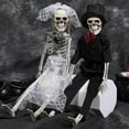 thumbnail image 3 of Hmwy-halloween Décoration de Fête Squelette de Mariée / Marié Crâne Posable, 3 of 5