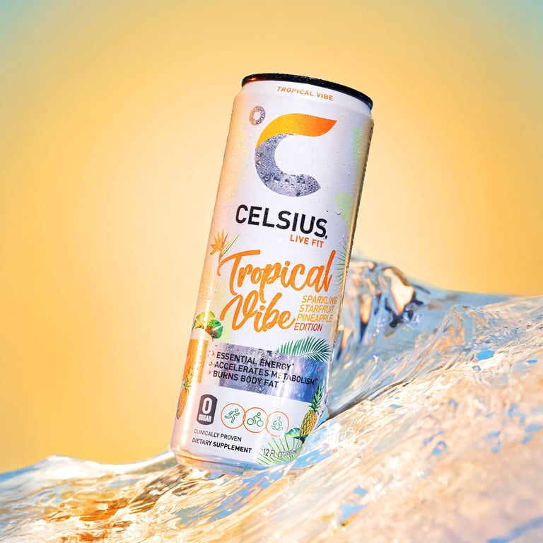 Celsius Sparkling Tropical Vibe Energy Drink, 12 fl oz, 12 Pack photo 2