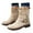 Beige, variant on WEAIXIMIUNG Ankle Boots for Women Dressy Wedge Women's Autumn and Winter Leather Face Solid Color Side Zipper Ankle Boots Warm Casual Temperament Buckle Boots