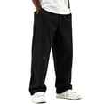 thumbnail image 7 of SAWOBUUN Men's Wide Leg Corduroy Pants Elastic Waist Loose Fit Trousers Soft Straight Leg Casual Slacks for Fall Winter, 7 of 7