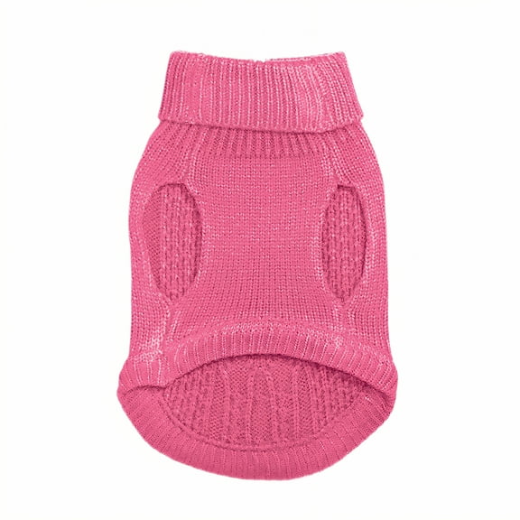TELOLY Dog Sweater,Textured Cable Stitch Dog Sweaters for Small Dogs Male,Fashionable Cozy Design Dog Clothes for Small Dogs,Pink1,M