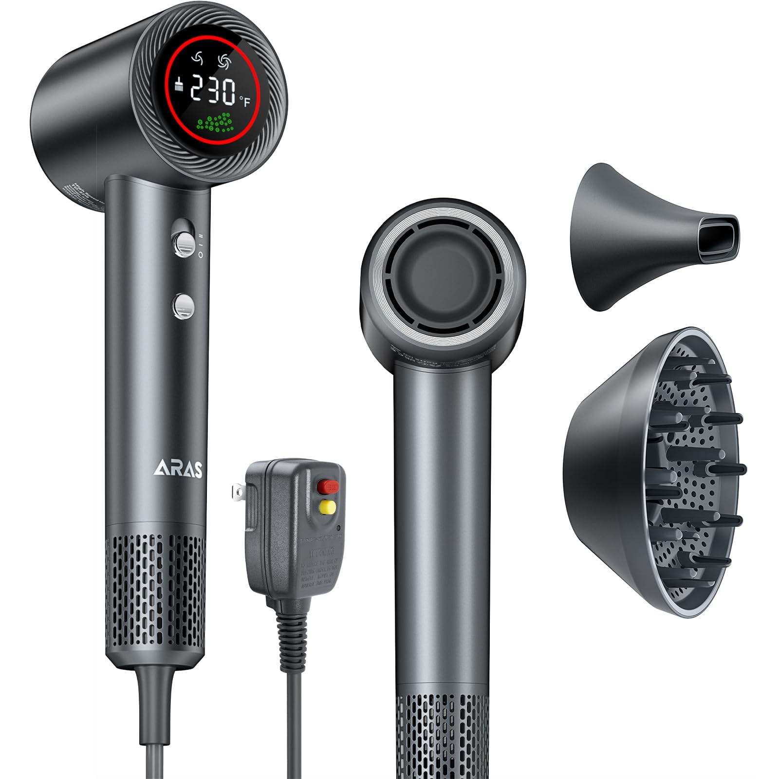 Hair Dryer Negative Ionic Blow Dryer with 140 000 RPM Professional High Speed Blow Dryer Brushless Motor for Fast Drying Low Noise Thermo Control Hairdryer with Magnetic Nozzle Walmart