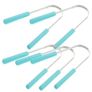 Tongue Scraper Stainless Steel Metal Cleaner Brush Scrapers for Adults Portable 5 Pcs