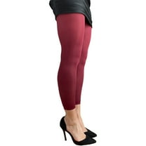 Burgundy Footless Tights For Women