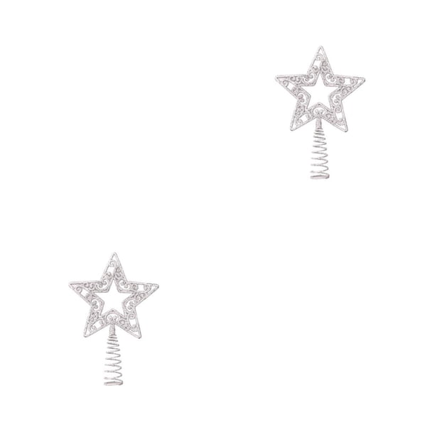 Ornamento de Fotografía Inteprter Decoración de Estrella de Navidad Plata Tipo 1 2Conjunto