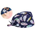 thumbnail image 3 of Sombreros Bouffant Gorros buffant botón Correa Unisex lazo trasero sombreros mujeres Scrub Head Cover para Cocina Oficina Pluma Magideal Sombreros Bouffant, 3 of 7