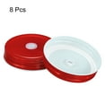 thumbnail image 3 of Uxcell 8 Pack 70mm Tinplate Mason Jar Lids Regular Mouth with Straw Hole, Red, 3 of 6