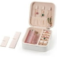 thumbnail image 5 of Wattne Pu Leather Jewelry Box | Travel Jewelry Case Storage for Ring Earrings Necklace | Luxury Portable Jewelry Organizer for Women Girls(White), 5 of 6