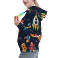 thumbnail image 2 of Sikiie Spaceships and Stars Women's Casual Hoodies Long Sleeve Lightweight Pullover Tops Loose Sweatshirt-Large, 2 of 7