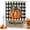 Black, White,Orange, variant on Thanksgiving Shower Curtains for Bathroom, Fall White Pumpkin Leaves Black Plaid Waterproof Fabric Shower Curtain, Decorative Bathroom Curtain for Bathtub, 36"x72", No Hooks Included