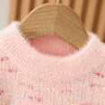 thumbnail image 5 of GYRATEDREAM Toddler Baby Girls Autumn Winter Knit Sweater Pullover Kids Crew Neck Love Embroidery Fleece Undershirt Top Children Long Sleeve Warm Blouses Sweatshirt for 1-12 Years, 5 of 8