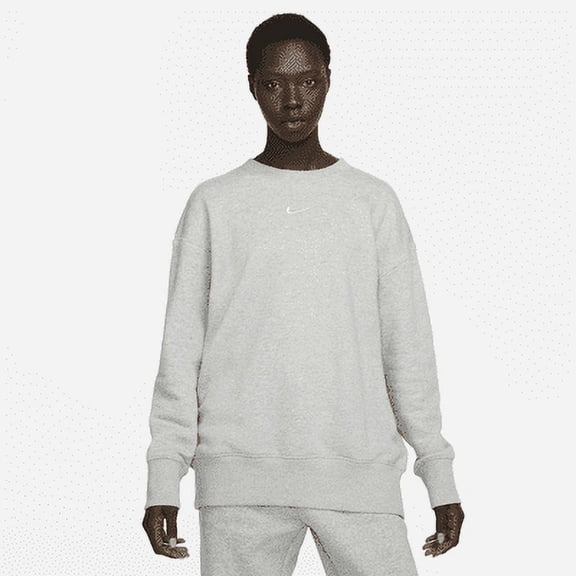 Nike Sportswear Phoenix Fleece Women's Oversized Crew-Neck Sweatshirt Color: Dark Grey Heather/Sail Size: M