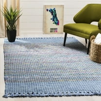 SAFAVIEH Montauk Jayde Striped Cotton Area Rug, Blue/Multi, 3' x 5'
