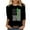 Black, variant on JSheng Women's 3/ 4 Sleeve Tops Fashion Casual Printed Round Neck Pullover T-shirt for Saint Patrick's Day Mint Green L