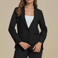 thumbnail image 3 of Casual Blazers for Women 2025 Long Sleeve Button Notch Lapel Collar Open Front Business Casual Work Office Jacket, 3 of 7
