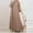 Dress-Khaki, variant on Modest Dresses for Women Casual Long Sleeve Maxi Dress Crew Neck Abaya-Dress Loose Fit Pleated Flowy Muslim Dresses Elegant Prayer Clothing