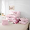 thumbnail image 6 of jejeloiu Pink Cartoon Bows 7pcs Bedding Comforter Set,Modern Geometric Checkered Queen Bedding Sets For Girls Teens Reversible, 6 of 8