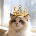 thumbnail image 3 of Sparkling Pet Crown Adjustable Cat Crown with Drawstring Rhinestone Tiara Crown for Cats And Small Dogs Cosplay Party Photo Prop, 3 of 8