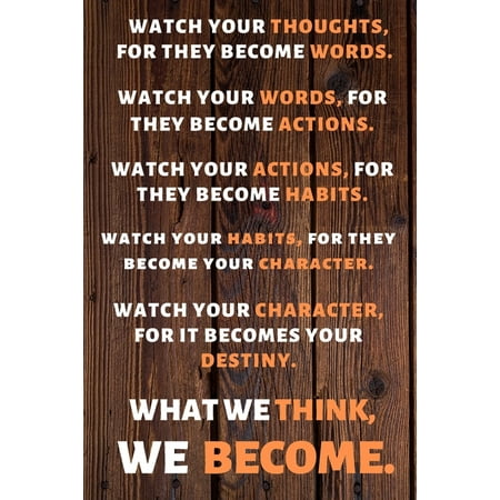 Watch Your Thoughts For They Become Your Words Watch Your Words For They Become Your Actions Watch Your Thoughts Happy 33rd Birthday Card Quote Walmart Com Walmart Com
